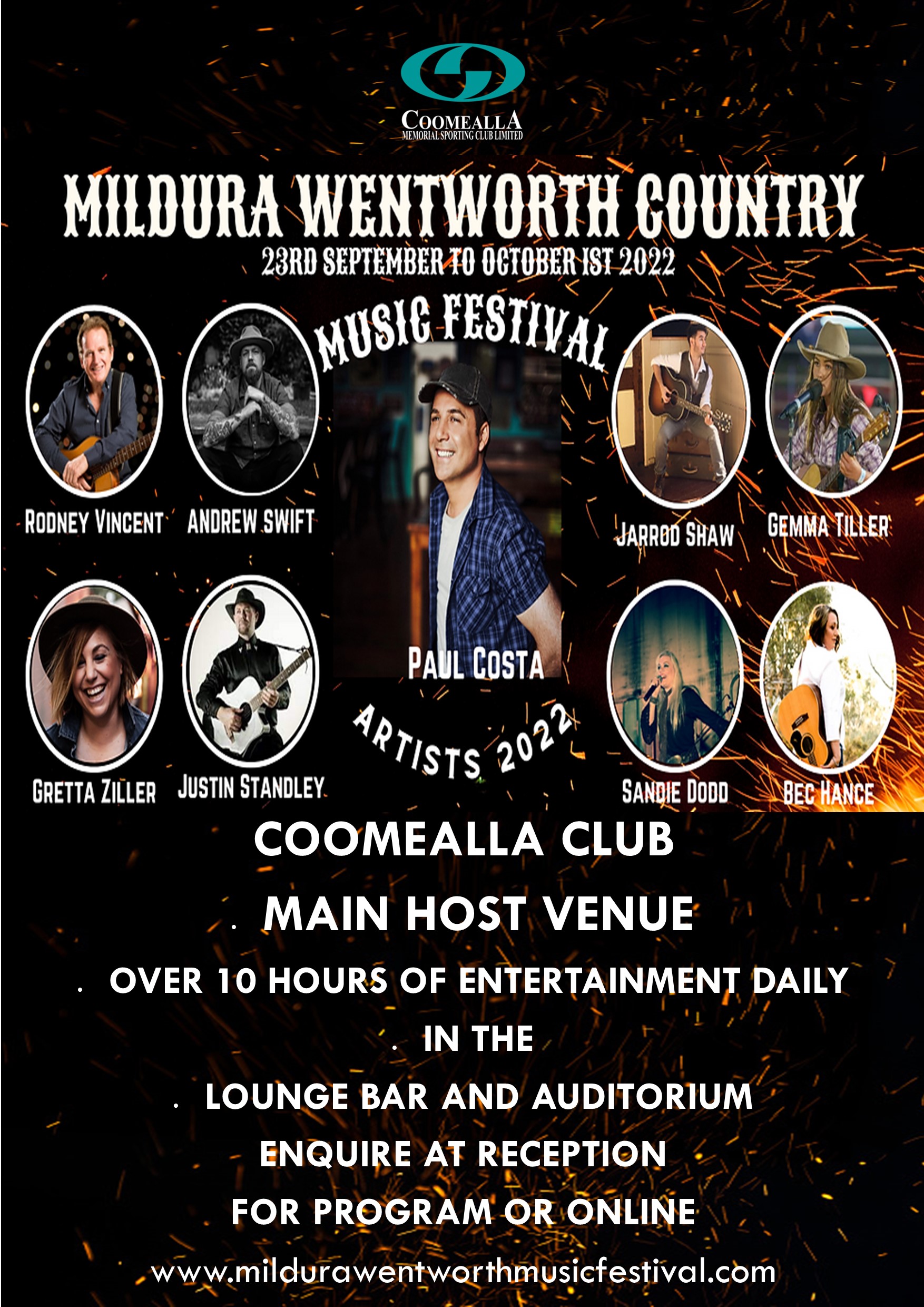 Wentworth Mildura Country Music Festival | Saturday 24th September